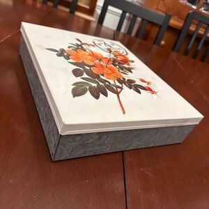 Privet House Hoarders Box Large Covered Tin with Floral Design